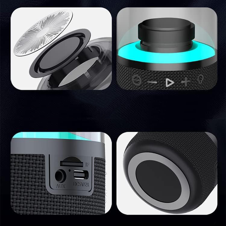 Колонка беспроводная MyTone Mega Bass со светомузыкой, Черный-3