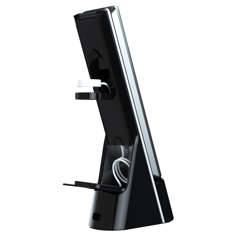 Настольная лампа с беспроводными зарядками, Черный-4