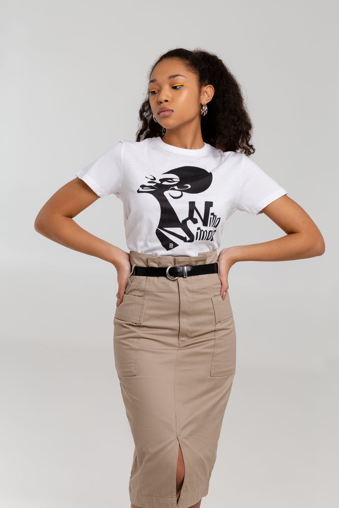 Футболка женская «Меламед. Nina Simone», белая-1