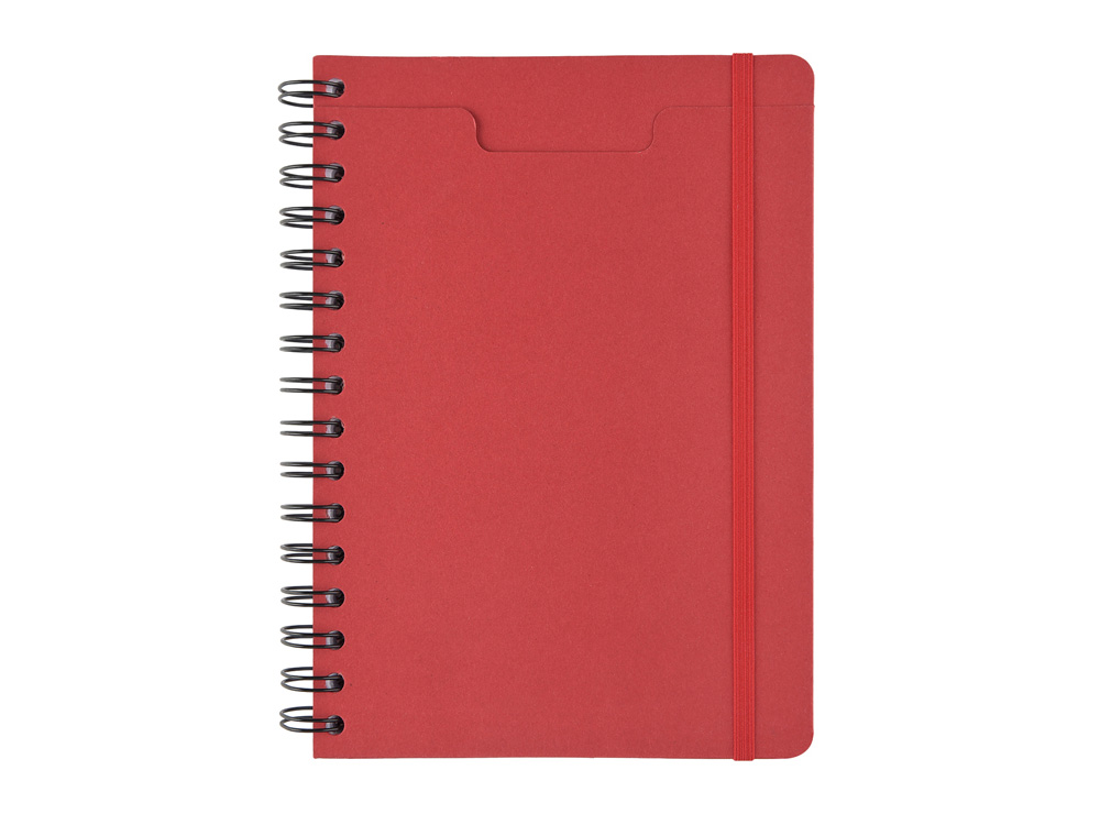 Ежедневник недатированный на гребне А5 Pragmatic, красный-1