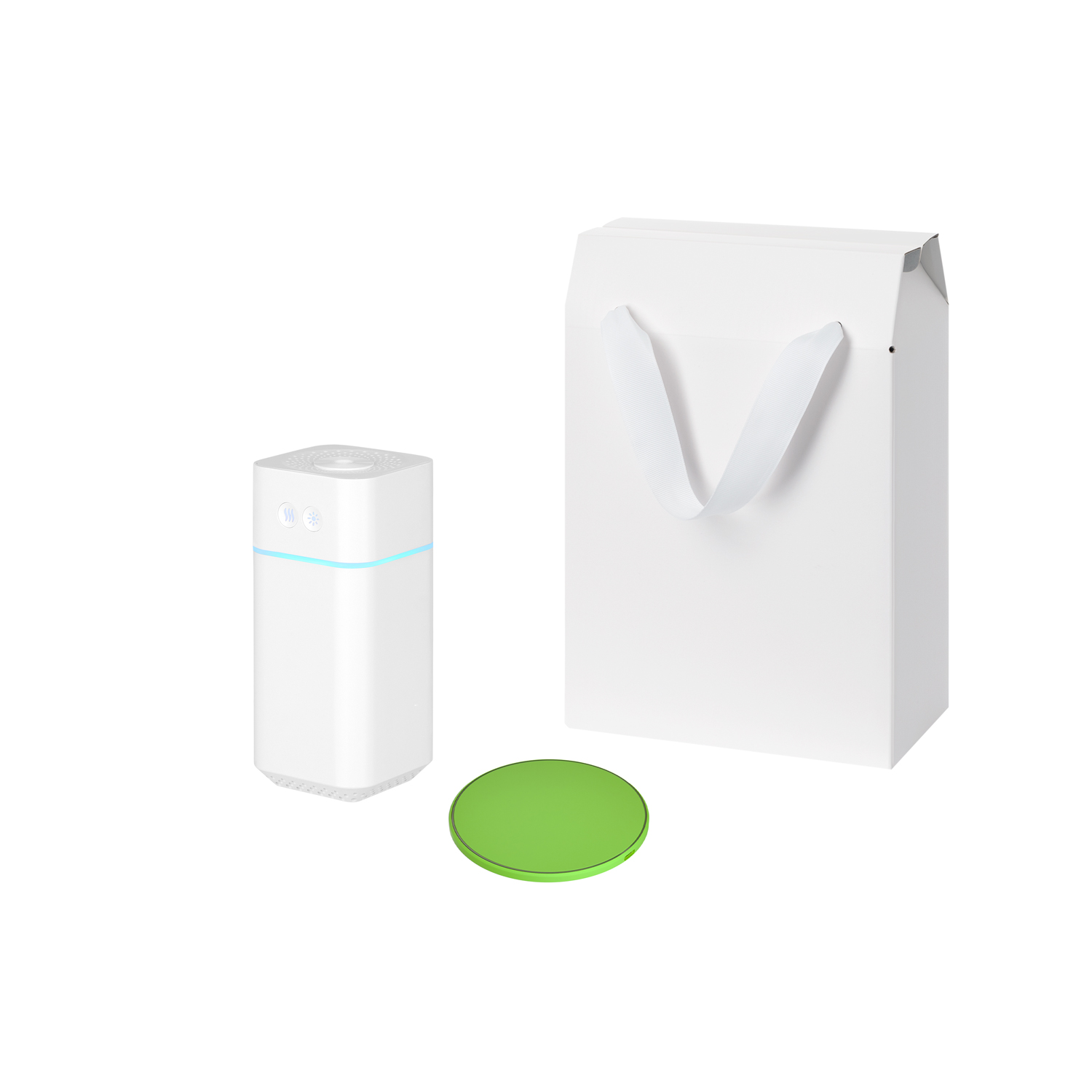 Подарочный набор Клауд НЕО, Аурис (Cloud NEO, Auris), салатовый (увлажнитель воздуха, зарядное устройство)-0