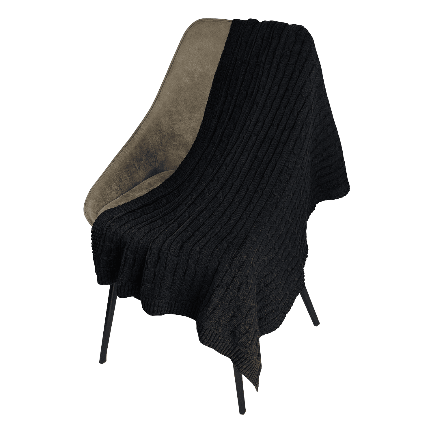 Плед Fado вязаный, темно-синий (без подарочной коробки)-0