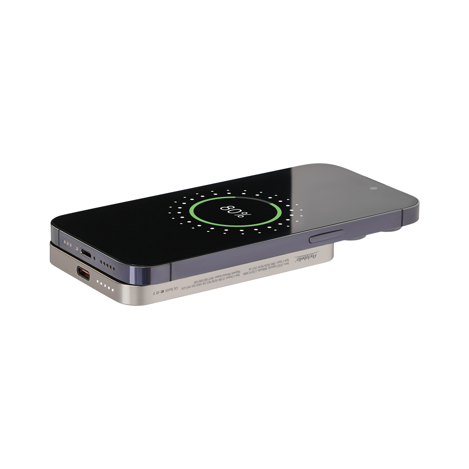 Внешний аккумулятор Артекс PD (Artex PD) 5000mAh с функцией беспроводной зарядки 15W, титановый-7