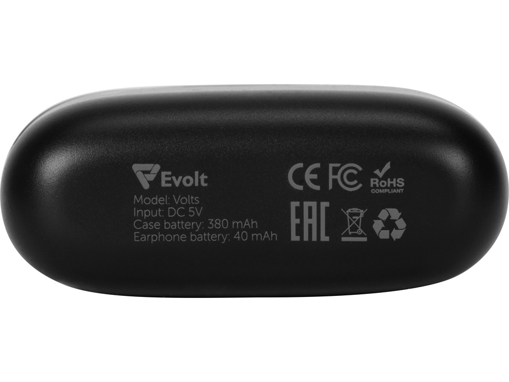 Беспроводные наушники TWS в кейсе Volts. Evolt, черный, пластик-9