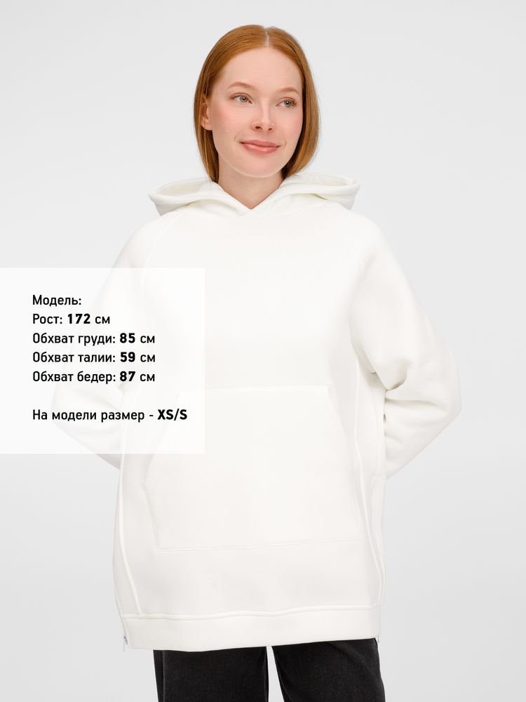 Худи унисекс оверсайз Easy Street, молочно-белое-6