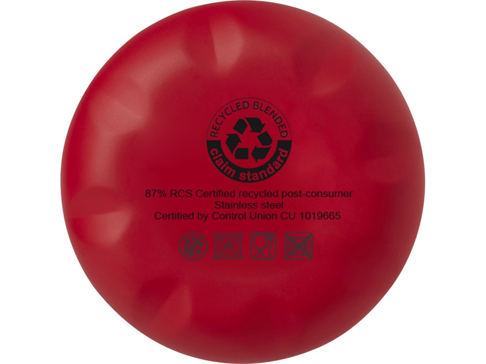 Бутылка Cove из переработанной нержавеющей стали, с вакуумной изоляцией, 500мл - Красный-3