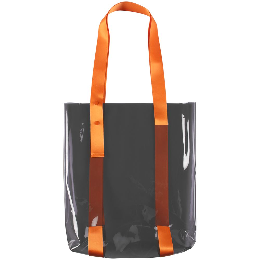 Шопер Clear Fest, прозрачный серый с оранжевыми ручками-0