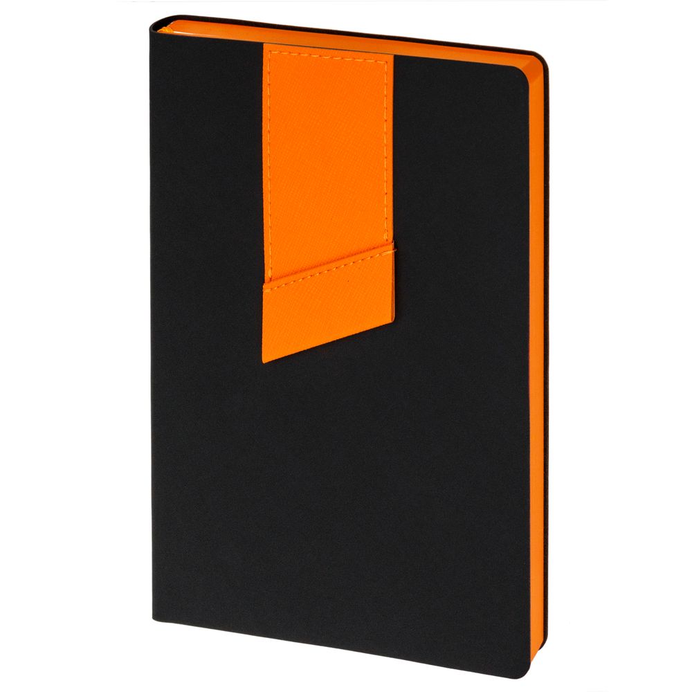 Ежедневник Bookmark, недатированный, черный с оранжевым-0