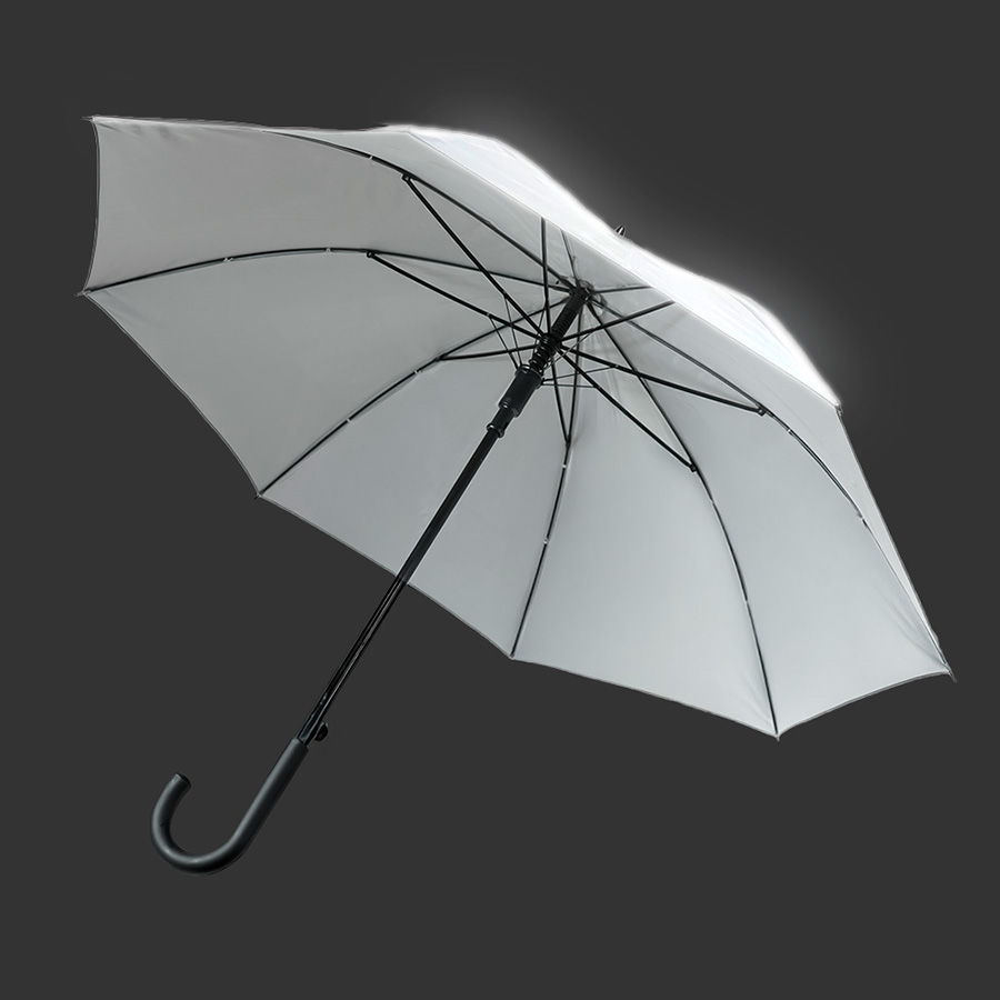 Зонт-трость "Reflect", полуавтомат, светоотражающий серый , серый-0