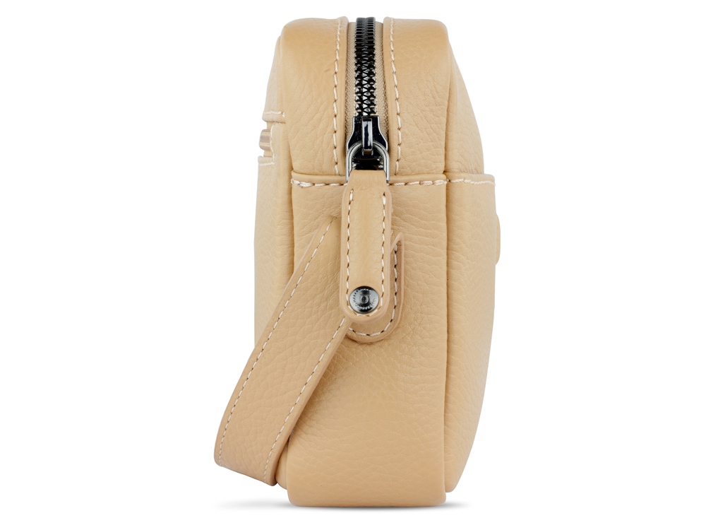 Сумка кросс-боди женская BUGATTI Elsa, песочного цвета, воловья кожа/полиэстер, 19х5,5х14 см-3