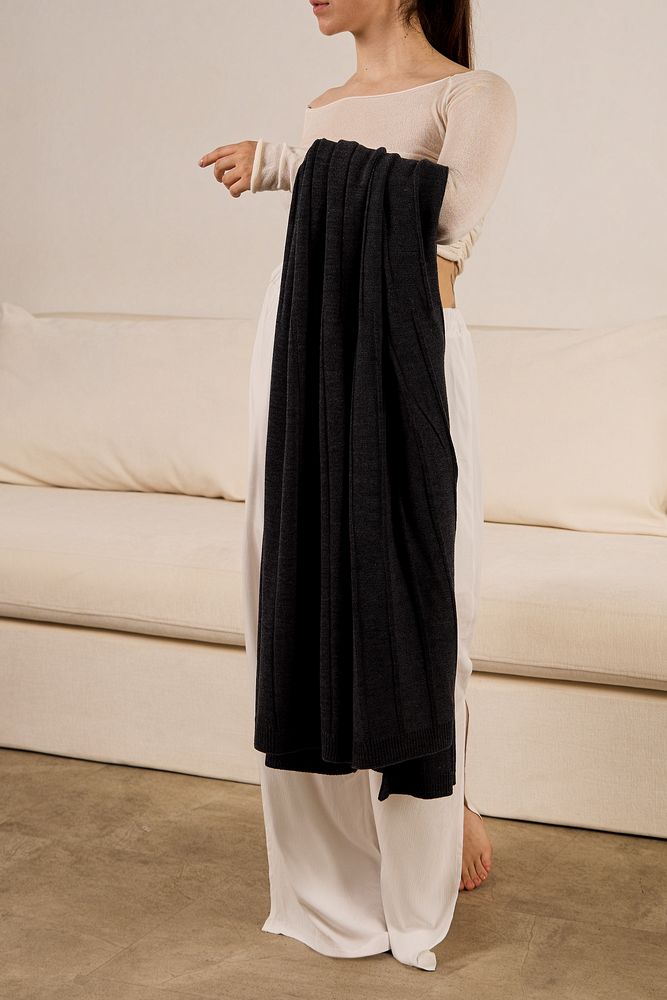 Плед Bambolay, темно-серый меланж-5