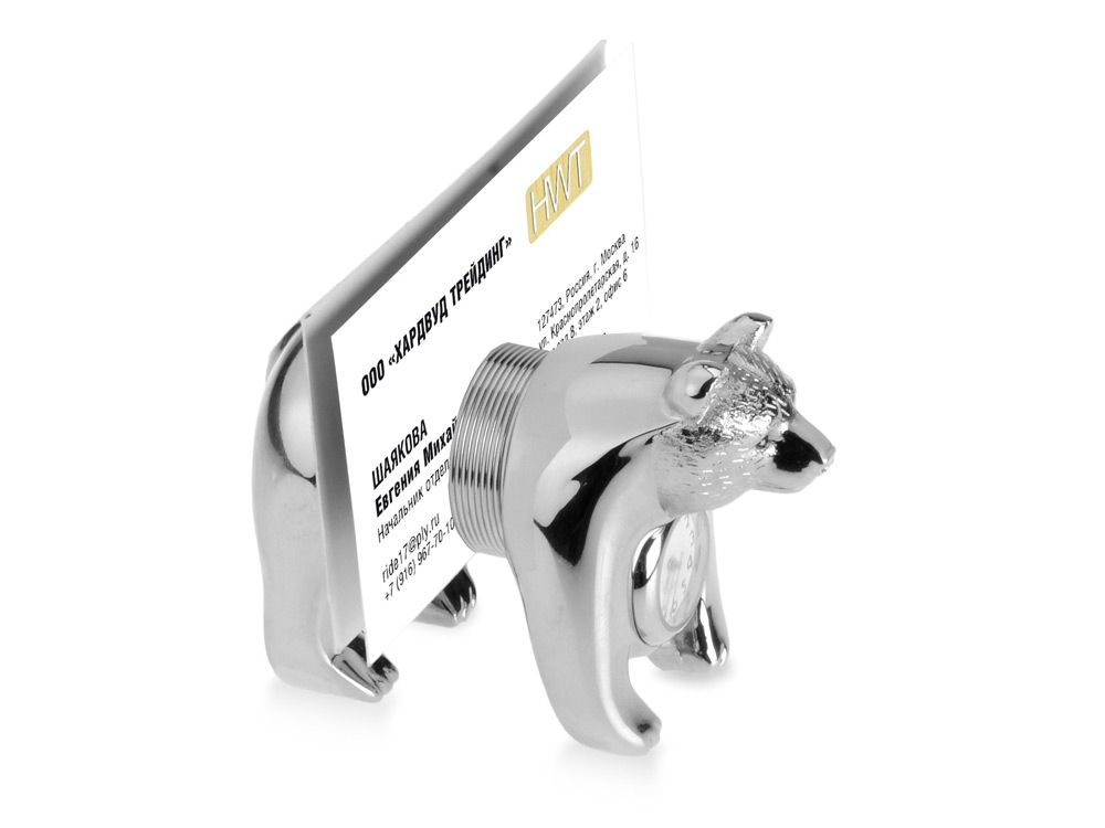 Часы Медведь, серебристый-0