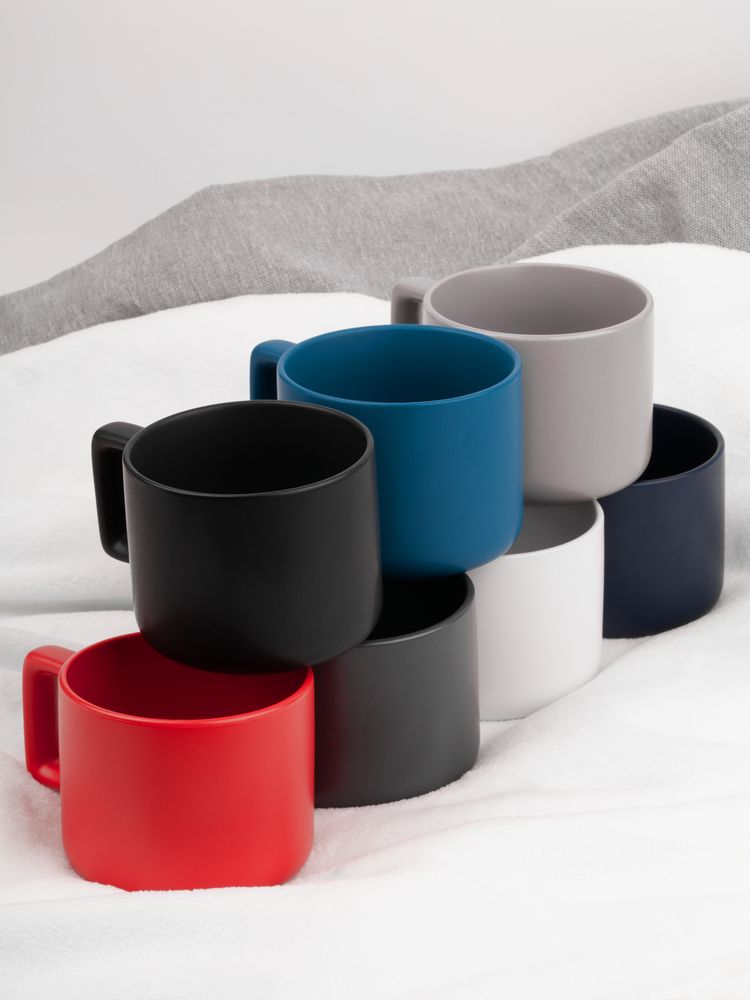 Чашка Jumbo в коробке матовая, светло-серая-3