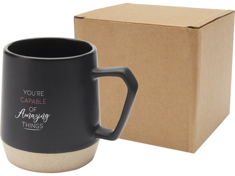 Dolce керамическая кружка объемом 300 мл с матовой отделкой, сплошной черный-5