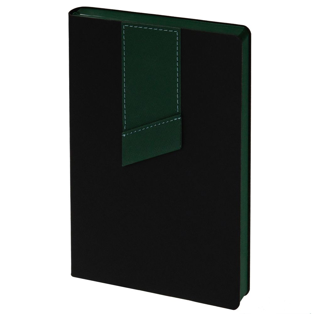 Ежедневник Bookmark, недатированный, черный с зеленым-0