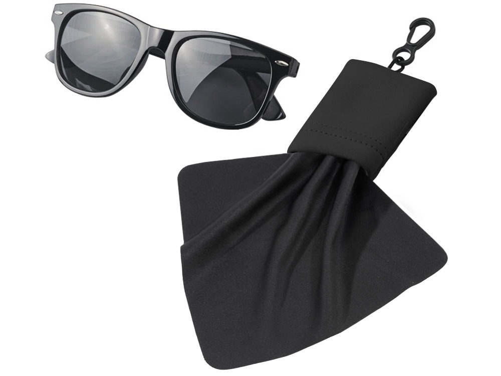 Очищающая салфетка Neat из микрофибры в чехле, черный-2