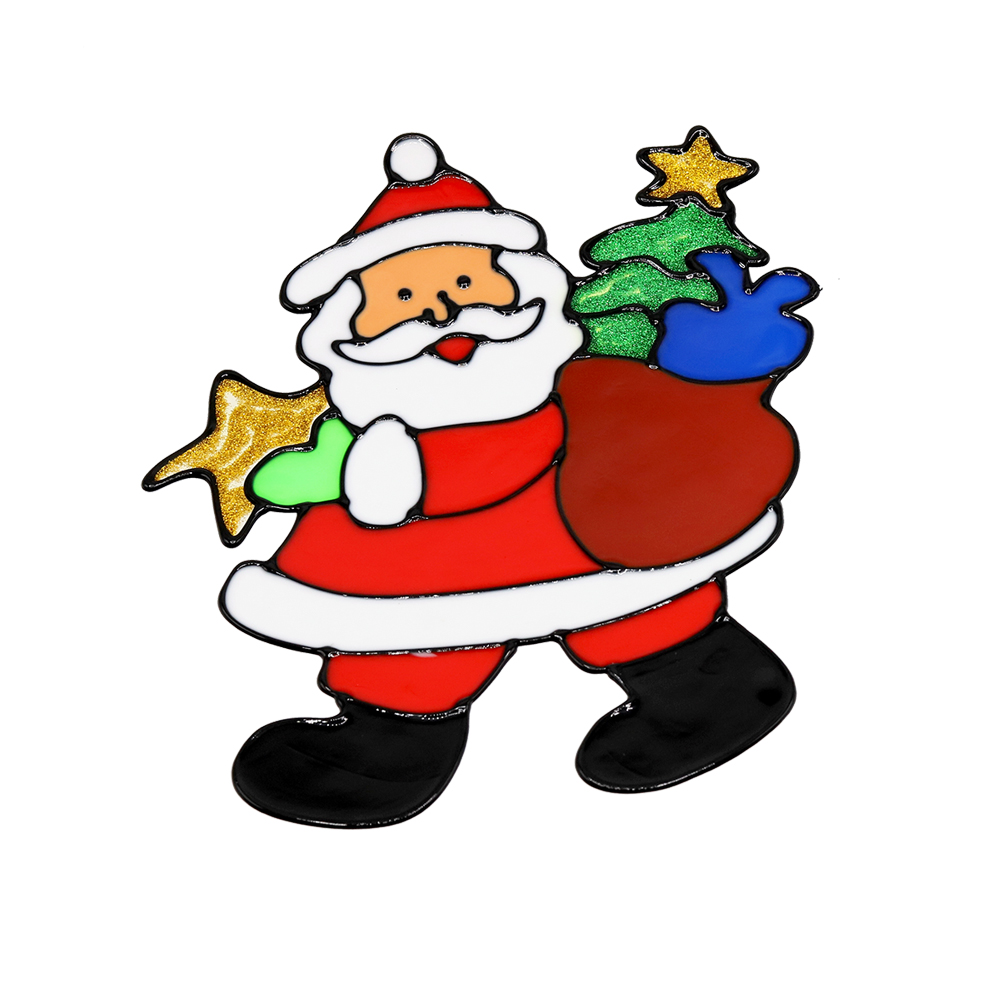 Наклейка на окно (пластиковая) (дед мороз 28*40), Мультиколор-0