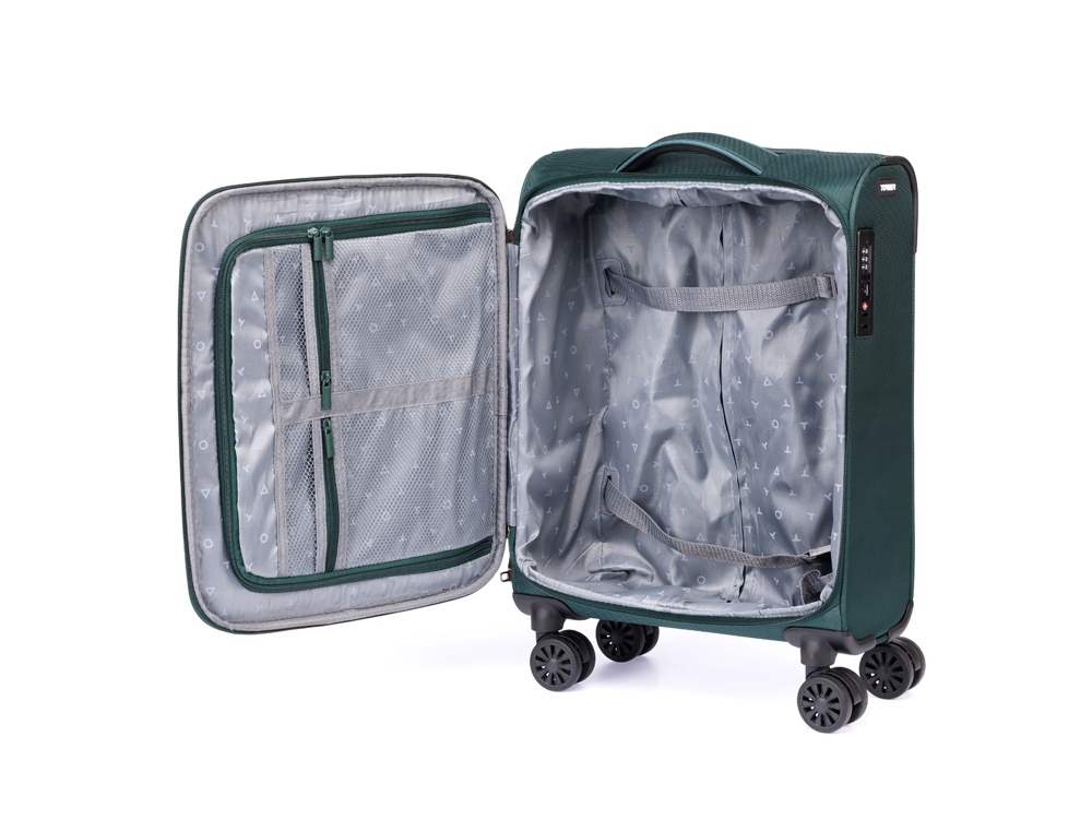 Чемодан TORBER СЕЙД, тёмно-зелёный, нейлон 600D, 36,5 х 19 х 54 см, 32 л-3