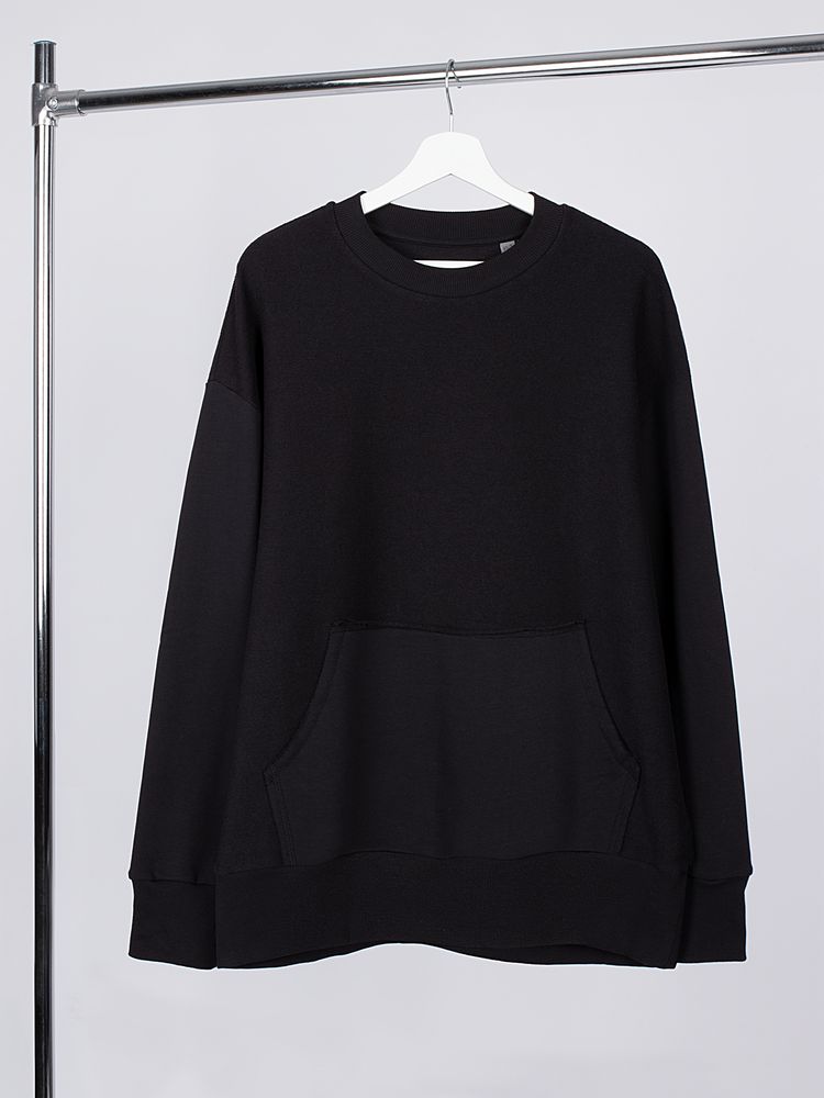 Свитшот оверсайз унисекс Vozduh, черный-0