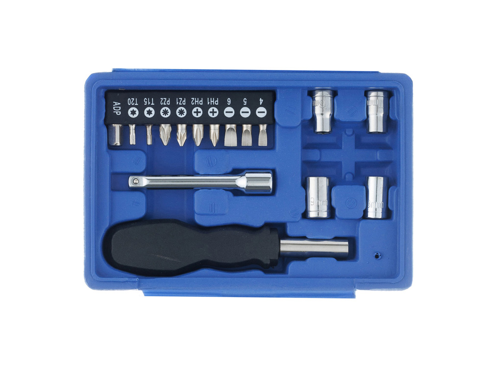 Набор инструментов Stinger, 25 инструментов, в пластиковом кейсе, 164x107x49 мм, синий-5