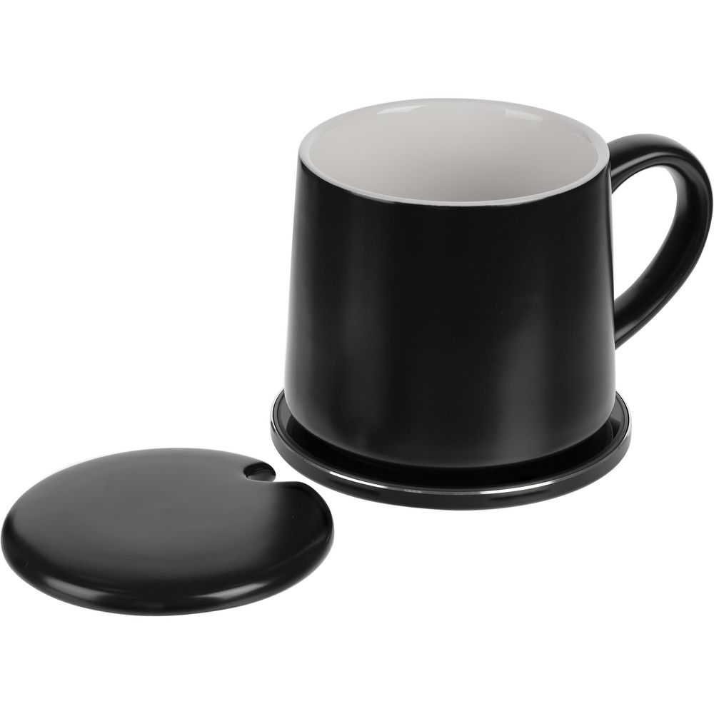 Кружка с подогревом и беспроводной зарядкой dualBase ver. 2.0 Matt, черная-2