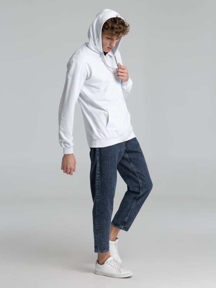 Толстовка на молнии с капюшоном Unit Siverga, белая-3