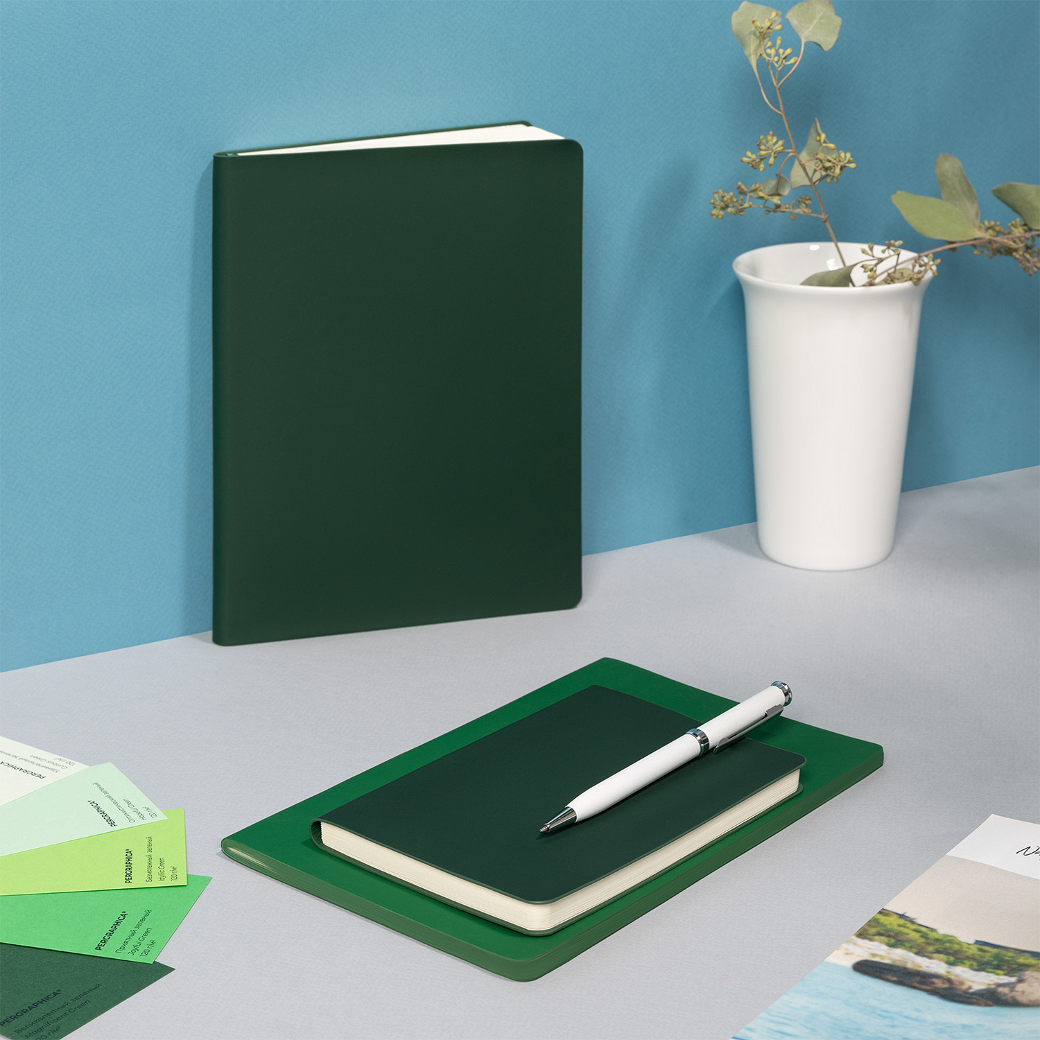 Блокнот Alpha slim, зеленый-15