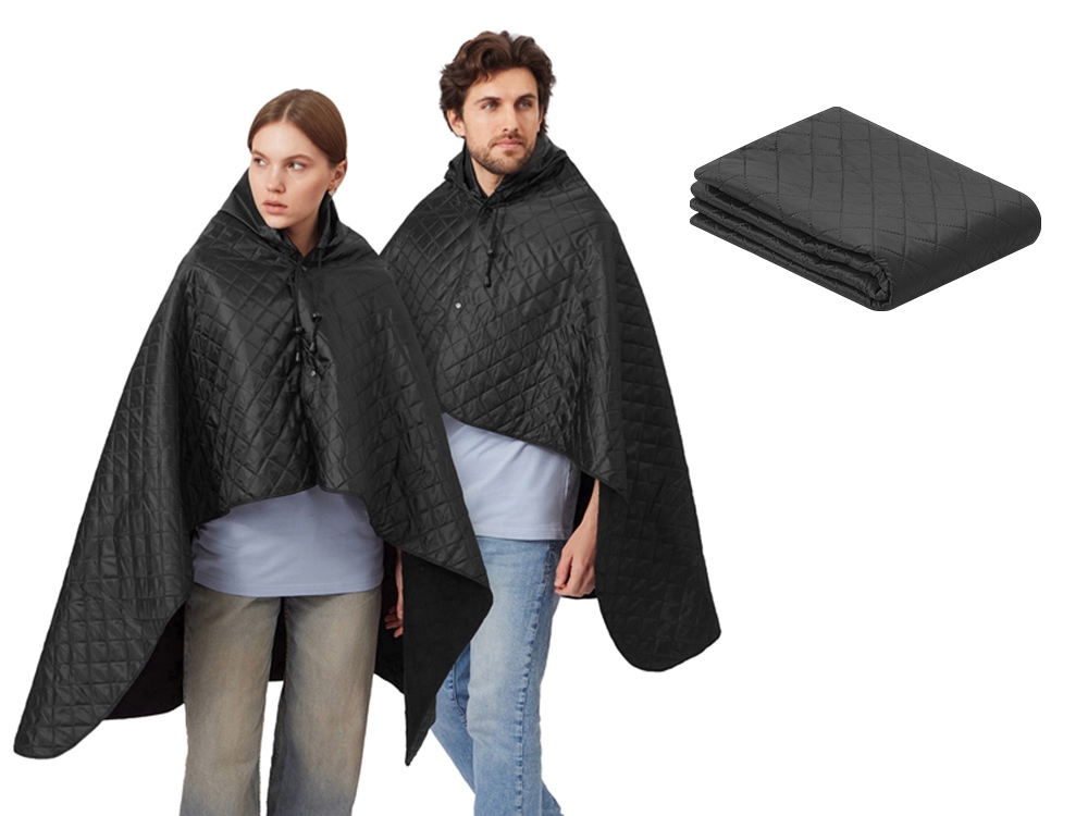 Пончо Cappy с капюшоном на липучке в мешке, черный-0