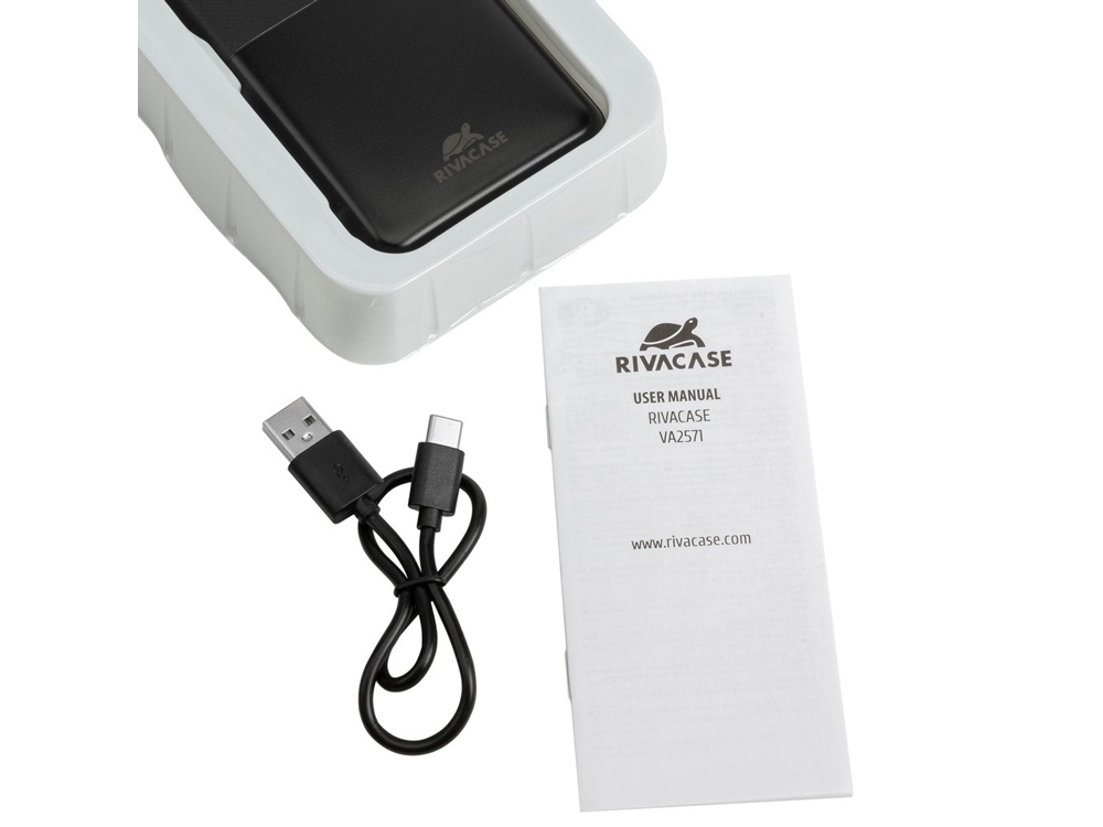 RIVACASE VA2571 (20000 мАч) QC/PD внешний аккумулятор, черный 12/24-17