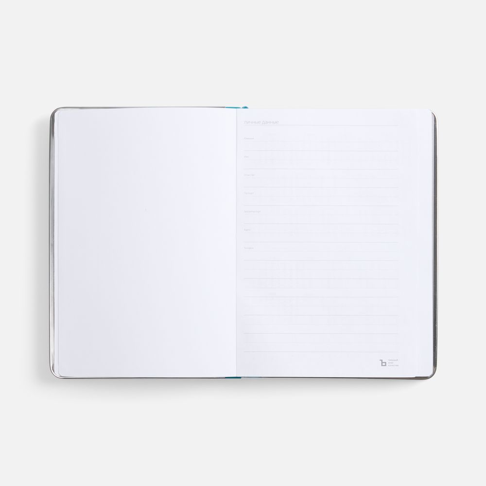 Ежедневник Metal Frame на заказ, датированный, бирюзовый-3