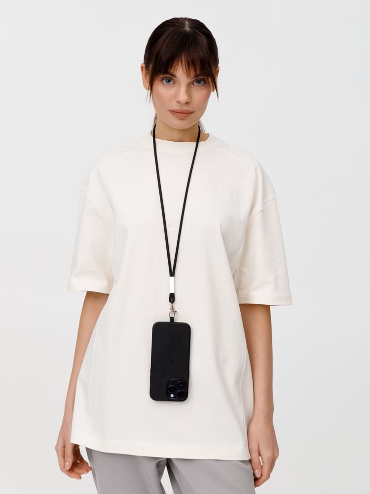 Шнурок для бейджа Tube Metal, черный-2