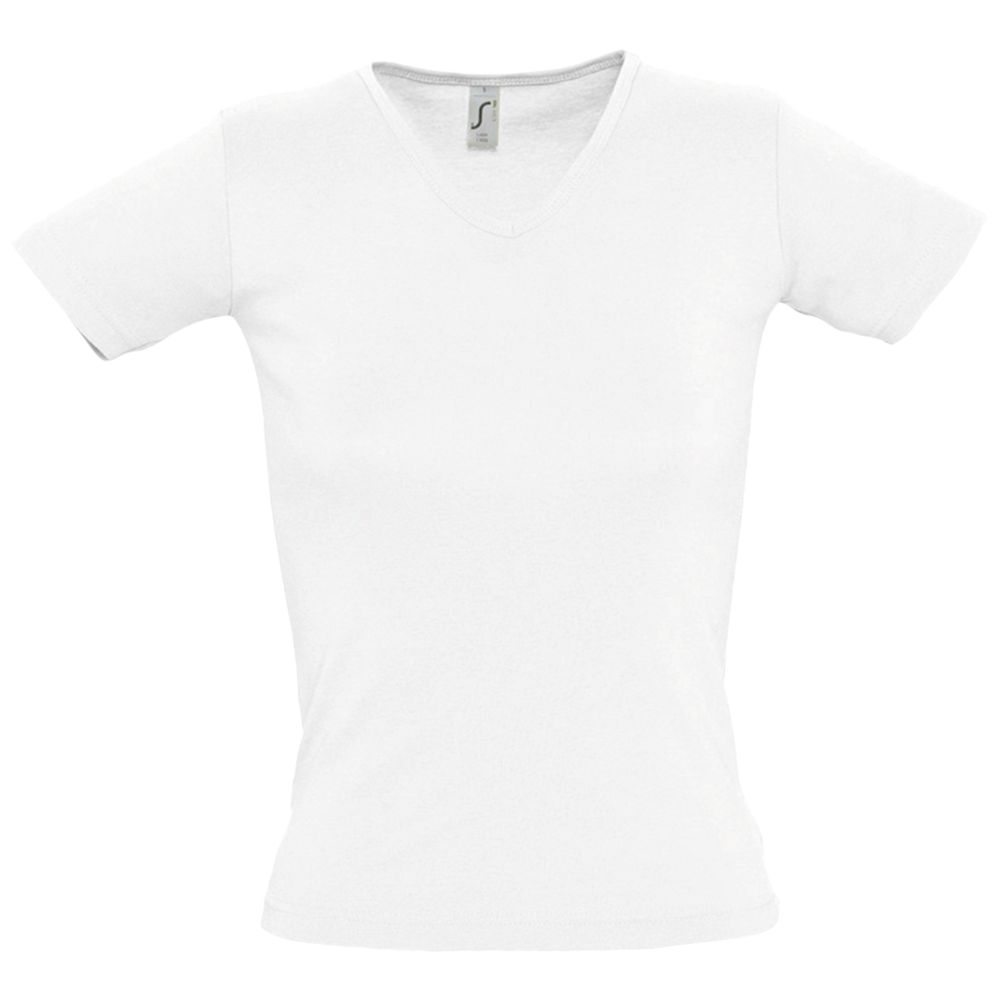 Футболка женская Lady 220 с V-образным вырезом, белая-1