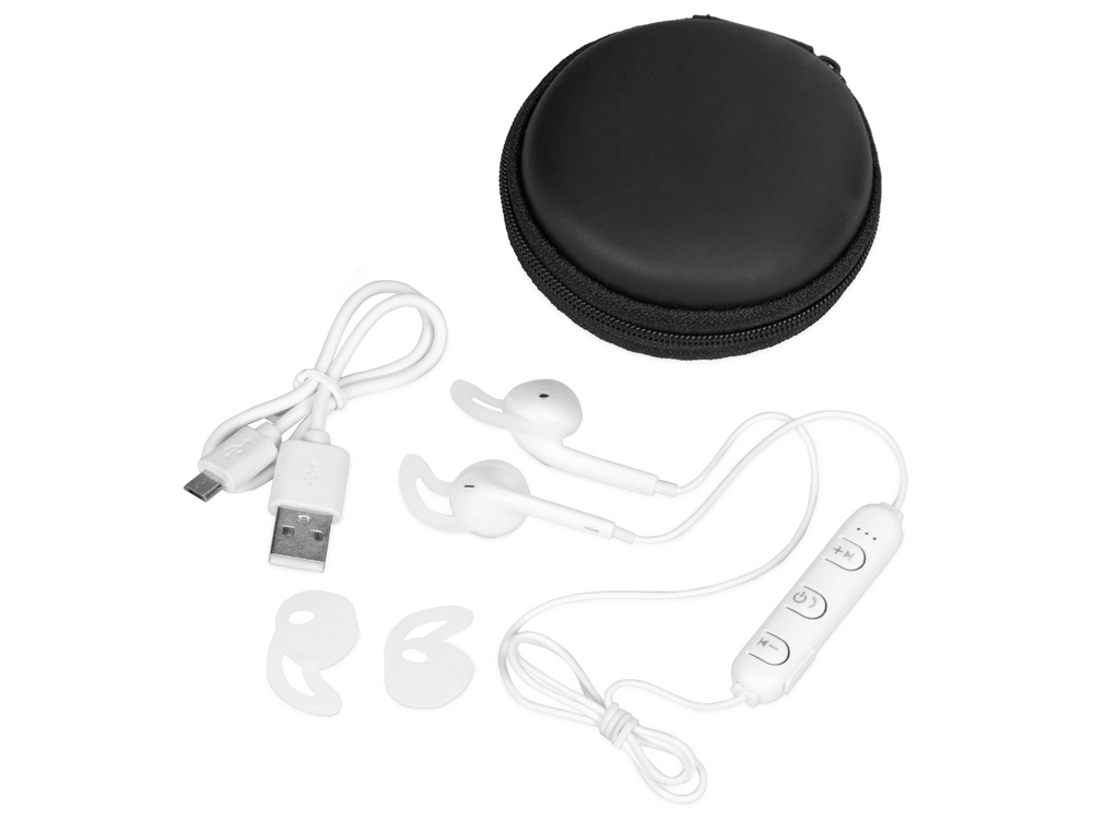 Беспроводные наушники Get Up с чехлом, белый-0