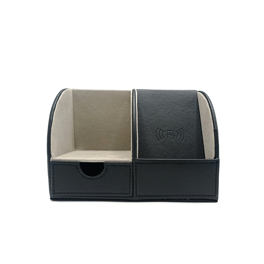 Настольный органайзер Forma c беспроводной зарядкой, Черный-1