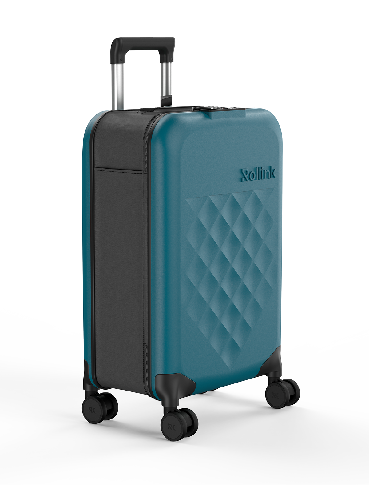 Чемодан складной Rollink Vega 360 55x40x20 см, 4 колеса, сине-зеленый-6