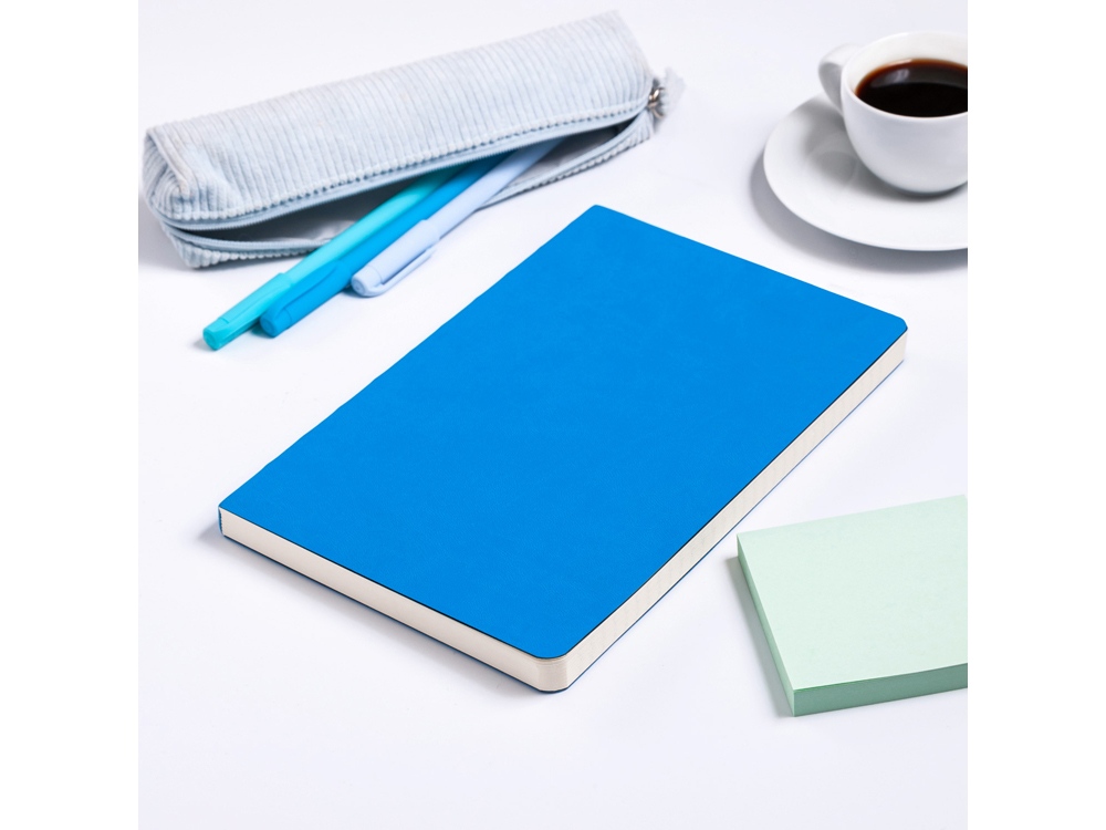 Ежедневник А5 недатированный Megapolis Velvet Flex, синий флуор-9