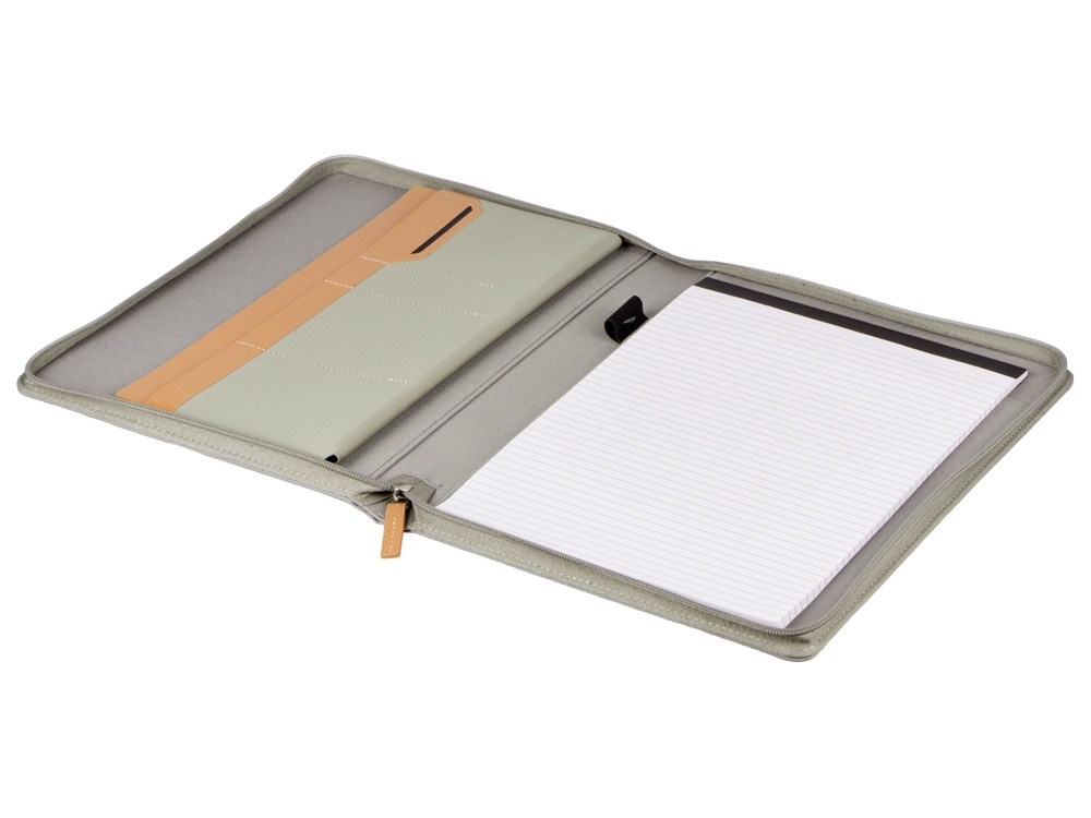 Портфолио А4 из RPET на молнии Harvey, 40 л FSC бумаги, серый-3