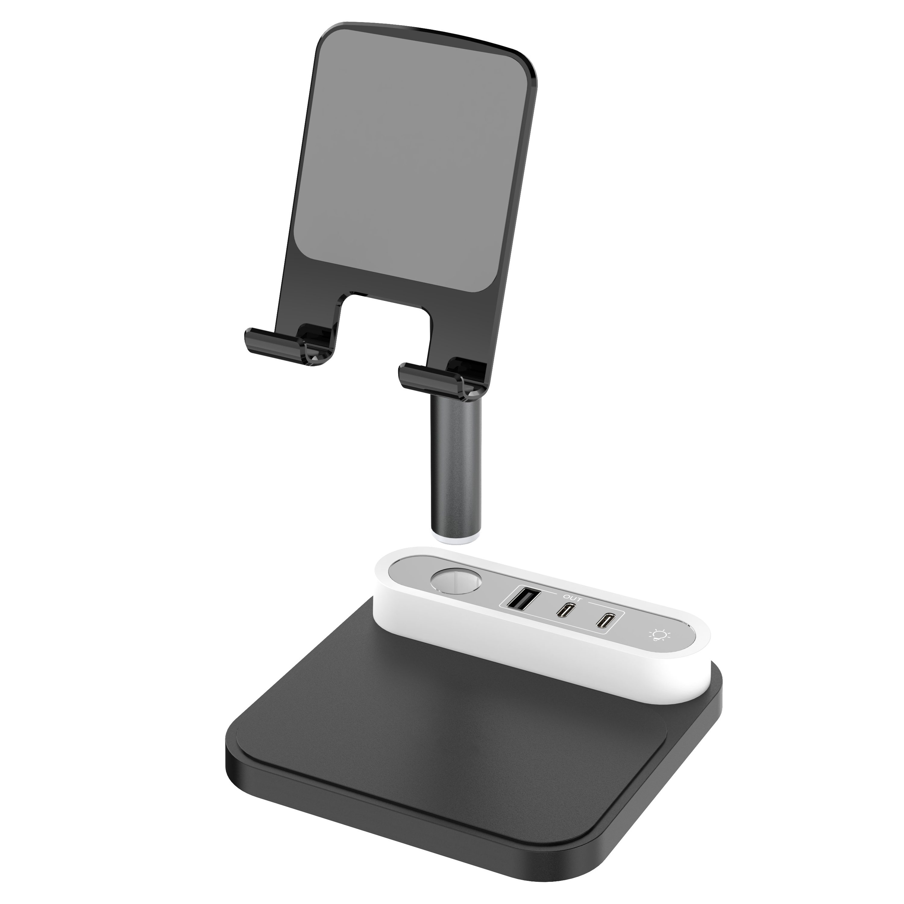 Беспроводное мультизарядное устройство Stave 15W, Черный-3