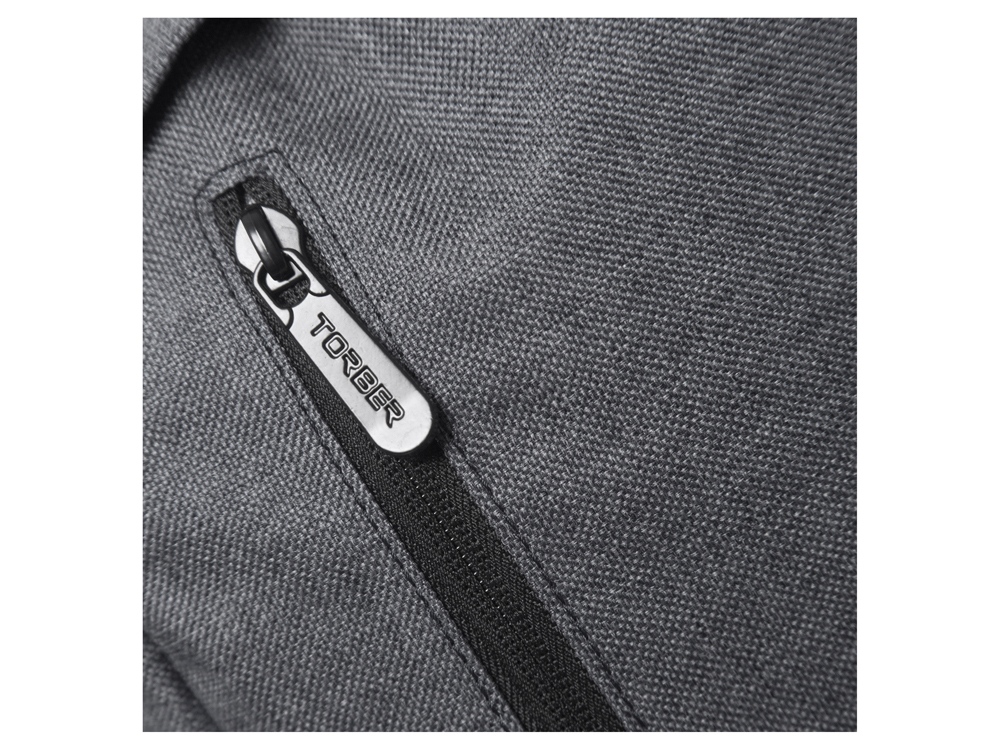Рюкзак TORBER GRAFFI, серый, полиэстер меланж, 46 х 29 x 18 см-6