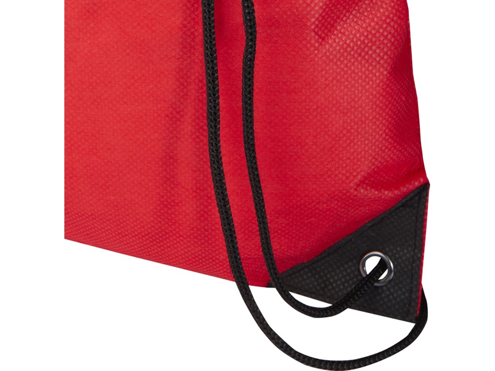 Рюкзак-мешок  на шнурке Evergreen из переработанного нетканого материала, красный-3