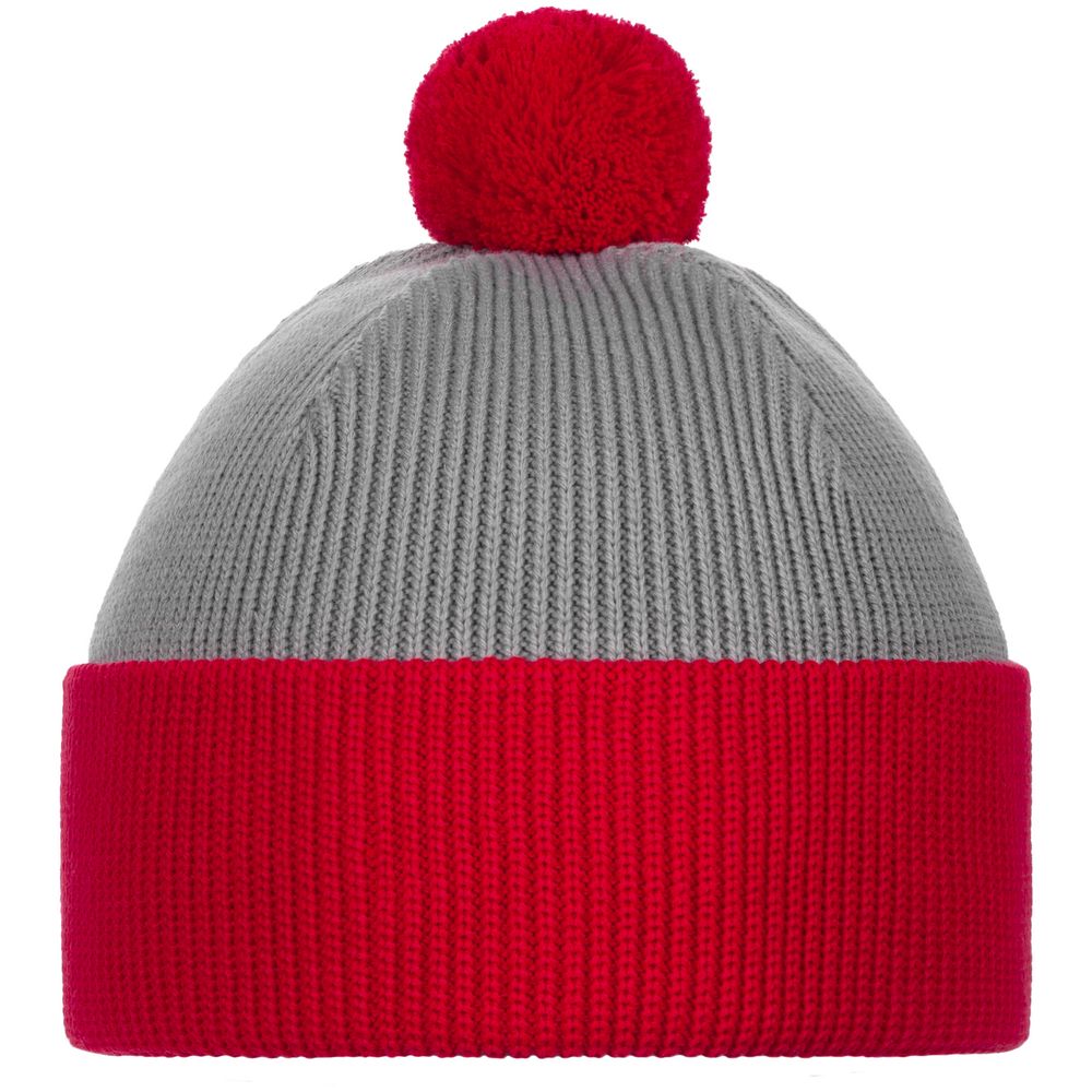 Шапка Snappy, светло-серая с красным-1