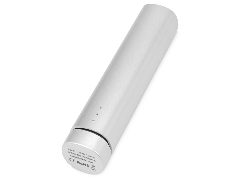 Портативное зарядное устройство Мьюзик, 5200 mAh, серебристый-5