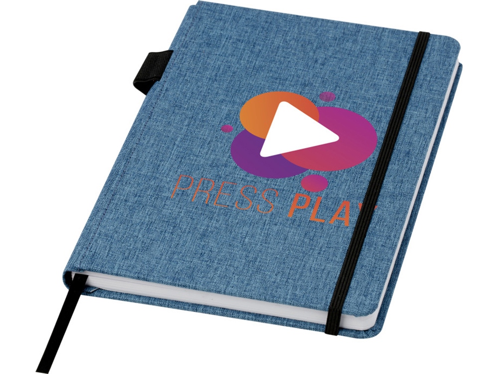 Блокнот Orin, формат А5, из переработанного ПЭТ, синий-6