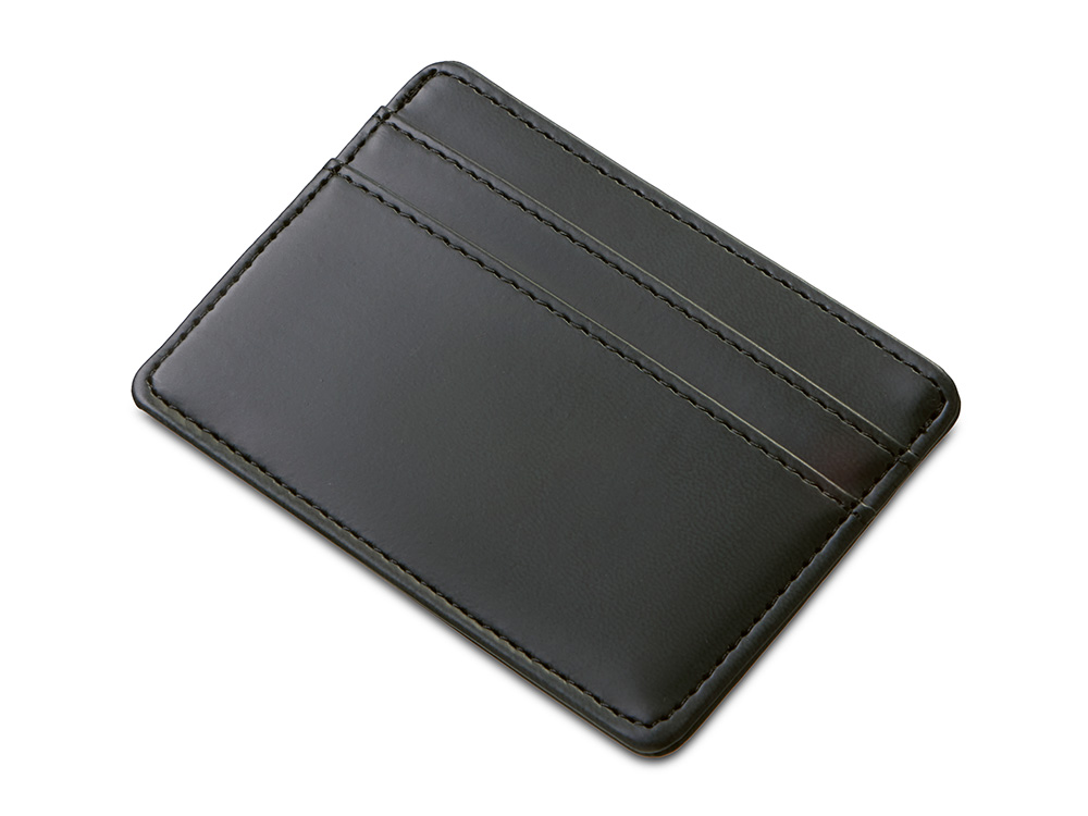 Картхолдер для двух карт и наличных денег с зажимом Crave, черный-0