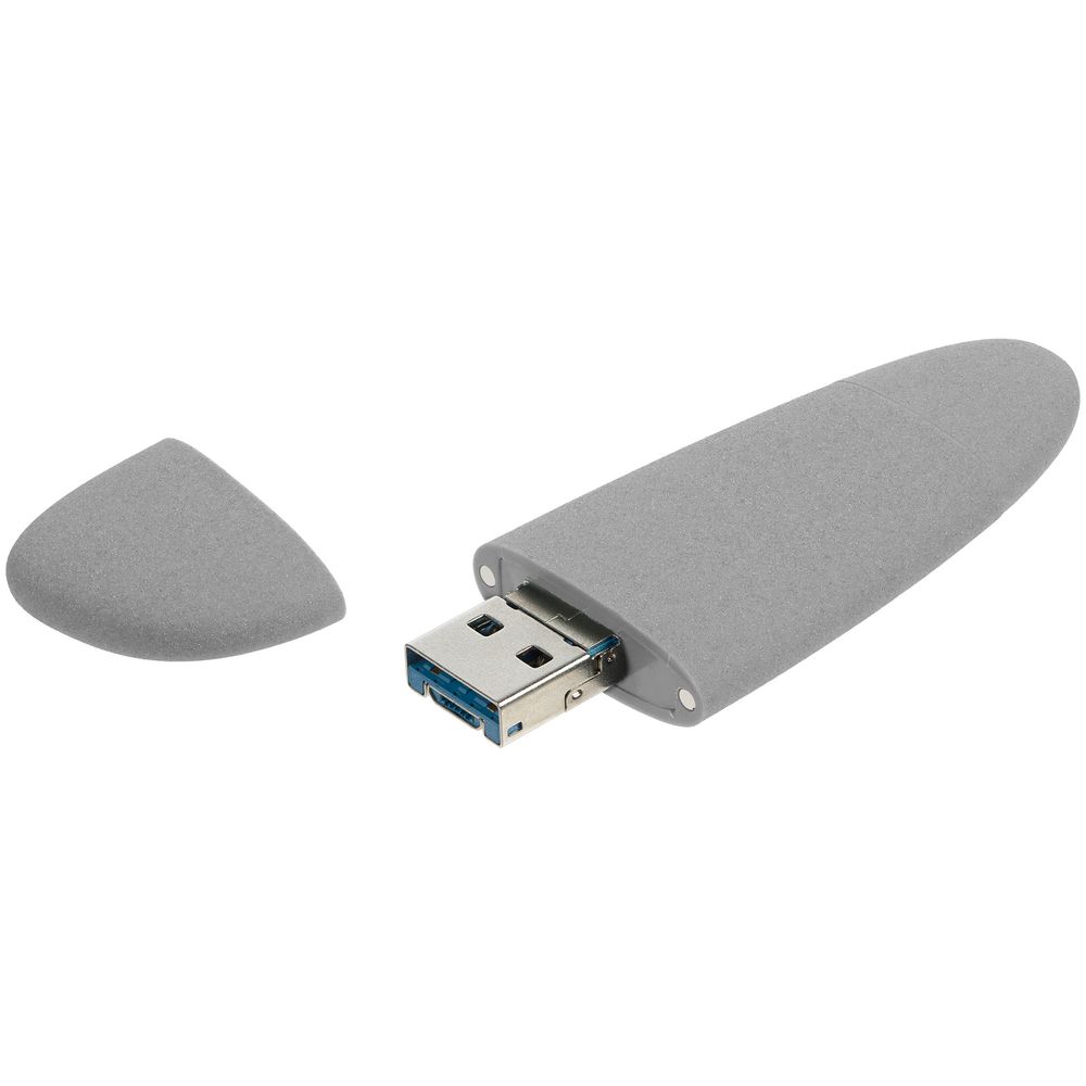 Флешка Pebble Universal, USB 3.0, серая, 64 Гб-3