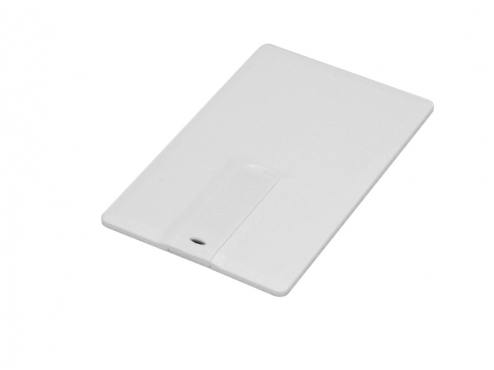 Флешка в виде пластиковой  карты c удобным откидным механизмом, 32 Гб, белый-0