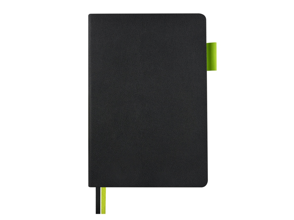 Блокнот А5 Boston, черный с салатовым срезом-3