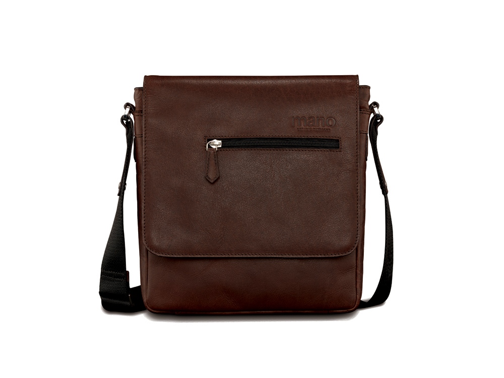 Сумка через плечо Mano Don Valentino, натуральная кожа в коричневом цвете, 25 х 27 х 7 см-0