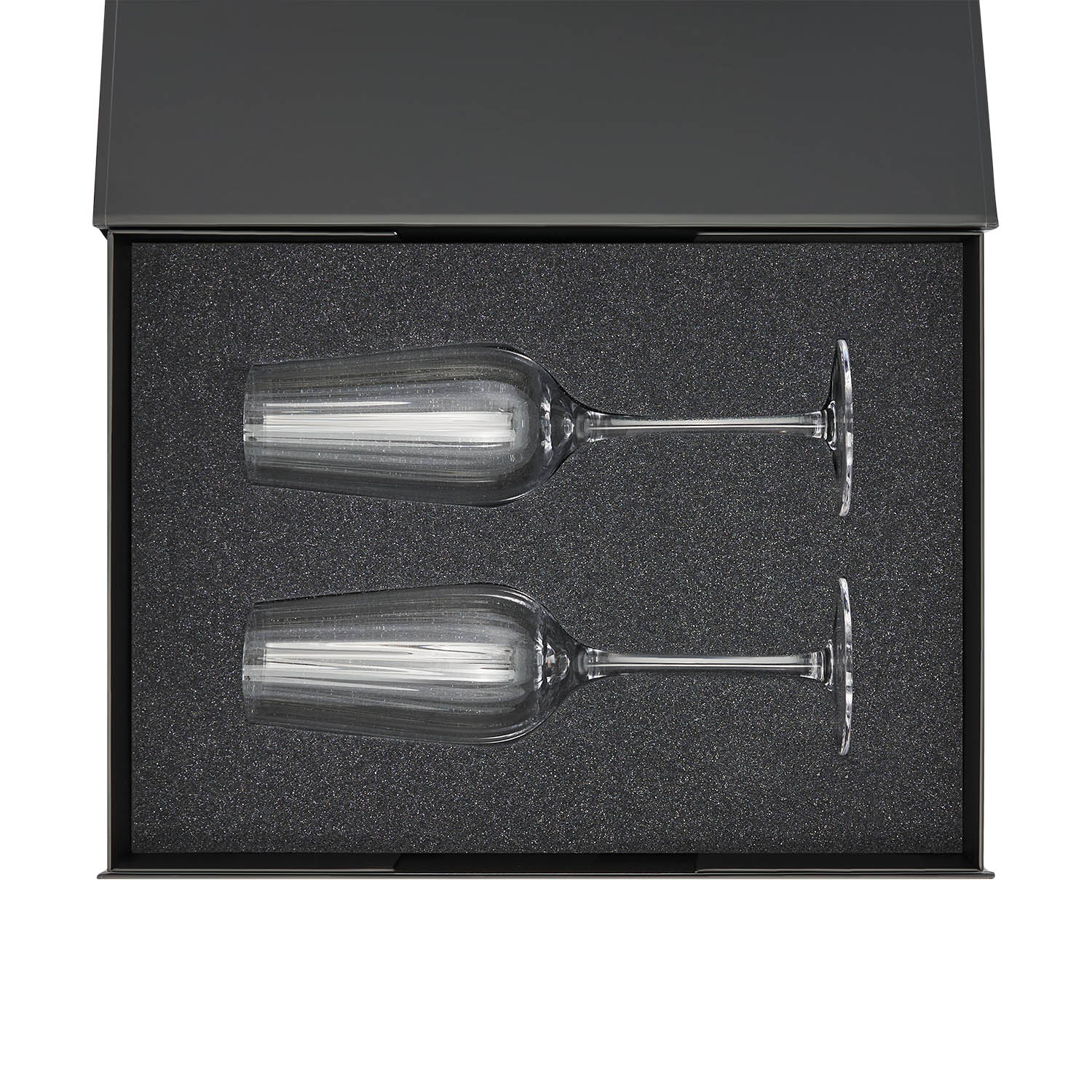 Подарочный набор 2 бокала для шампанского Бланш (Blanche) в черной коробке-1