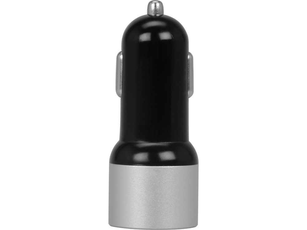 Адаптер автомобильный USB с функцией быстрой зарядки QC 3.0 TraffIQ, черный/серебристый-3